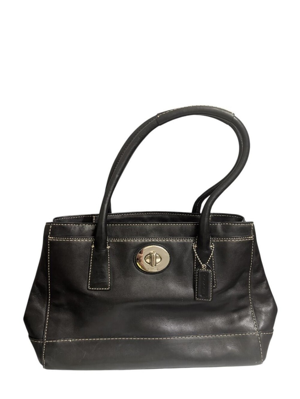 Vintage COACH Hampton Madeline Black Leather Handbag Purse